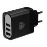 BY Сетевое зарядное устройство Максимум, быстрая зарядка QC3.0, 3xUSB, 30 Вт, черный