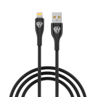 BY Кабель для зарядки Smart iP, 1м, 2.4A, тканевая оплетка, черный