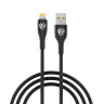 BY Кабель для зарядки Smart iP, 1м, 2.4A, тканевая оплетка, черный