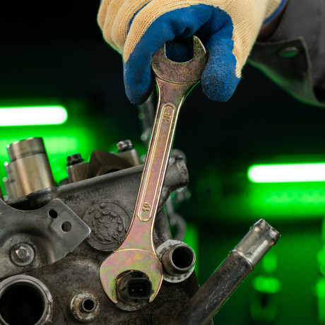 Набор ключей рожковых 6-32 мм, 12 шт, желтый цинк Сибртех