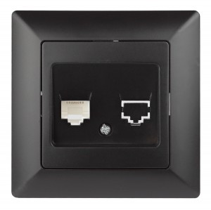 ЭРА Intro Solo роз. СУ телеф. RJ11, антрацит 4-302-05, 4310