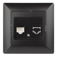 ЭРА Intro Solo роз. СУ телеф. RJ11, антрацит 4-302-05, 4310