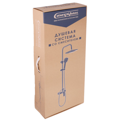 СоюзКран Душ система с цинк. смес (картридж 35мм), верх 1 реж 270*180мм, руч 1 реж 105*120мм, черный