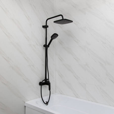 СоюзКран Душ система с цинк. смес (картридж 35мм), верх 1 реж 270*180мм, руч 1 реж 105*120мм, черный