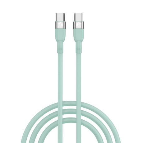 ВСЁГАЗИН Кабель для зарядки Live Type-C-Type-C, 1м, Быстрая зарядка 3А, PD 65W, силикон, салатовый