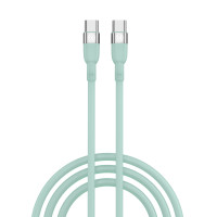 ВСЁГАЗИН Кабель для зарядки Live Type-C-Type-C, 1м, Быстрая зарядка 3А, PD 65W, силикон, салатовый