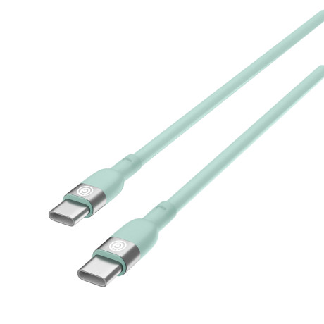 ВСЁГАЗИН Кабель для зарядки Live Type-C-Type-C, 1м, Быстрая зарядка 3А, PD 65W, силикон, салатовый