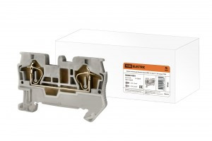 TDM зажим клеммный безвинтовой (ЗКБ) 2 вывода 1,5 мм2 17,5А серый (фаза) (60!) SQ0822-0001