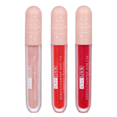 ЮНИLOOK Блеск-плампер для губ с эффектом увеличения, 3,7мл, 3 тона