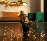 Гирлянда-нить Роса 1000LED 100м тепл. белый, пульт ДУ ULD-S10000-1000/DTA/RC WARM WHITE Uniel