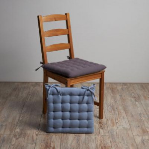 PROVANCE Подушка на стул, 100% хлопок, 38x38см, голубой
