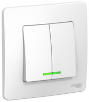 Systeme Electric BLANCA выкл. СУ 2 кл. 10А бел. (пл.осн., инд.) BLNVS010511 (10!)