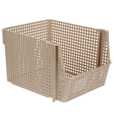 Корзинка для хранения Лофт10л штабелируемая серый, латте