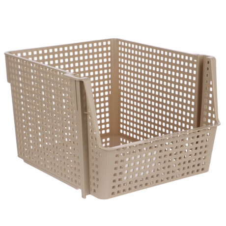 Корзинка для хранения Лофт10л штабелируемая серый, латте