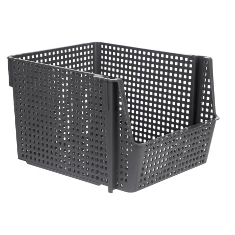 Корзинка для хранения Лофт10л штабелируемая серый, латте