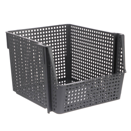 Корзинка для хранения Лофт10л штабелируемая серый, латте