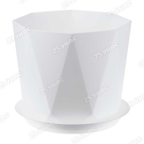 Кашпо ПРИЗМА D130 1л с поддоном белый М3137 х12