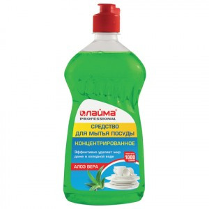 Средство д/мытья посуды 1 кг, ЛАЙМА PROFESSIONAL, концентрат, "Алоэ Вера", 604647