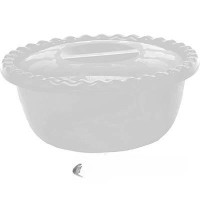 Миска круглая 3л с крышкой Белый  Ротанг М1316(35)