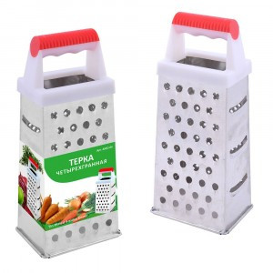 Терка четырехгранная, 19см (кратность 4шт!!!), нерж.сталь, пластик AN53-64 Мультидом