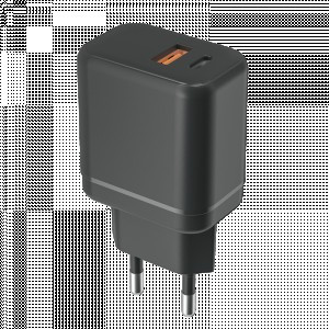 ФАЗА Сет. адаптер/зарядник/блок пит PA-20AС-bk 20W, USB-A, Type-C, 5V-12V, 3000 мА, черный .5048799