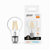 Gauss Elementary Filament ЛОН А60 Е27 11W(910lm) 2700К 105х60 филамент (нитевидная), прозр 22211