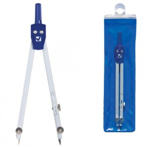 Циркуль BRAUBERG "Student Oxford", 140 мм, 1 сгибаемая ножка, подстраиваемая игла, чехол, 210316