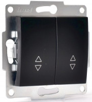 Lezard KARINA мех. выкл. СУ 2 кл. 10А (проходн.) чёрн. бархат (корп. ABS) 707-4288-106