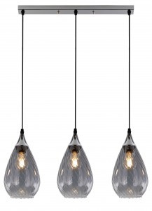 Rivoli ссв-к подвес Lily 9122-203 3xЕ27 max 40W 600x150x800 хром/дымчатое стекло 54874