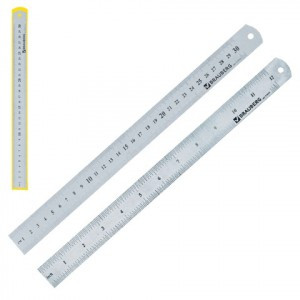 Линейка металлическая 30 см, BRAUBERG, европодвес, 210381