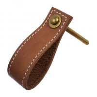 Ручка кожаная для мебели светло-коричн/белый (в кор 6 шт, цена за шт) BLUMEN HAUS