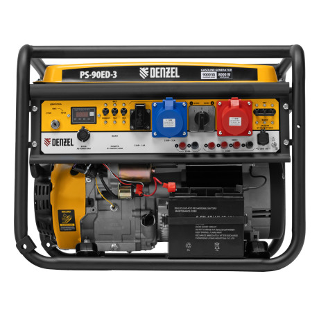 Генератор бензиновый PS 90 ED-3, 9.0 кВт, переключение режима 230 В/400 В, 25 л, электростартер Denzel