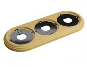 МЕЗОНИНЪ РЕТРО УСАДЬБА Рамка 3-местная пластиковая, песочное золото GE30703-32