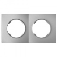 Bylectrica РЕТРО ПРОВАНС квадрат Рамка 2 мест. (ЮЛИГ.735212.498 серебро)