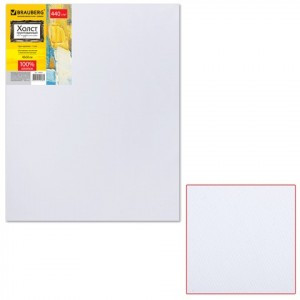 Холст грунт. на подрамнике BRAUBERG 40х50 см, 100% хлопок, крупное зерно, 190646