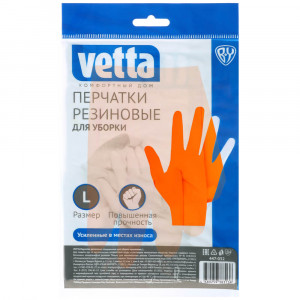 VETTA Перчатки резиновые спец. для уборки оранжевые L