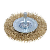 ЕРМАК Щетка дисковая для дрели, витая латунированная стальная проволока 0,3мм, 75мм