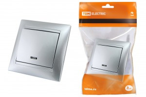 TDM Лама выкл. СУ 1 кл. 10А серебр. металлик (инд.) (10!) SQ1815-0204