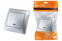 TDM Лама выкл. СУ 1 кл. 10А серебр. металлик (инд.) (10!) SQ1815-0204