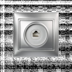 Smartbuy Венера роз. СУ компьютерная RJ-45 1-местная серебро  (SBE-01s-S1-RJ)