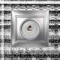 Smartbuy Венера роз. СУ компьютерная RJ-45 1-местная серебро  (SBE-01s-S1-RJ)