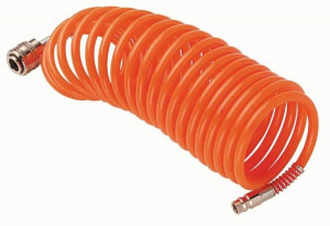 KRANZ Шланг спиральный для компрессора, с быстросъемным соединением, 5м KR-16-1171