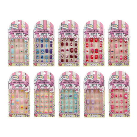 ХОББИХИТ Набор накладных ногтей, ABS, 14х6,4 см, 10 дизайнов