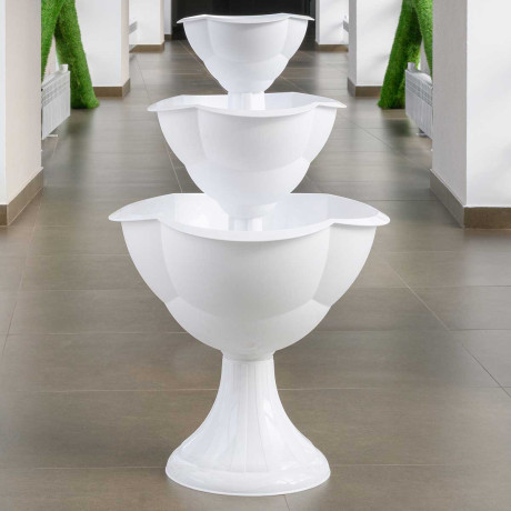 Кашпо 3-х ярусн. Водопад Белый Бриг