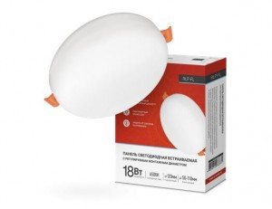 ASD/InHome св-к встр. св/д даунлайт безрамочн. RLP-FL 18W(1260lm) 6500К 6K d120(50-110) кругбел IP20