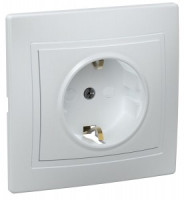 IEK КВАРТА роз. СУ 1 мест. бел. 16А (земля, шторки, керамика) РСш10-3-КБ ERK14-K01-16-K