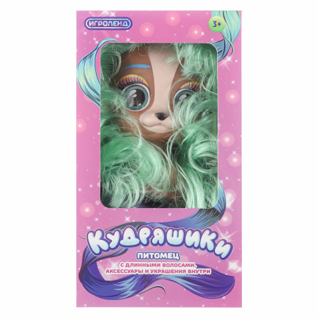 ИГРОЛЕНД Питомец с аксессуаром "Кудряшики", ПВХ, 17,6х7,3х10см, 8 дизайнов