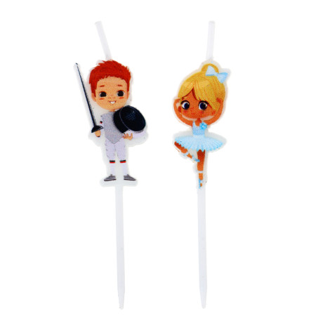 ВСЁГАЗИН Набор свечей для торта 5шт, фигурные, 10х8х2см, парафин, 2 дизайна