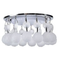 Ecola GX53 H4 5346 св-к Стекло Круг Больш.хрусталики Прямой подвес Матов/Хром 90x110 FH53RVECB (10!)
