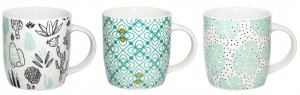 Кружка 360мл 3 дизайна фарфор (кратность 12шт!!!) МФК MFK20367